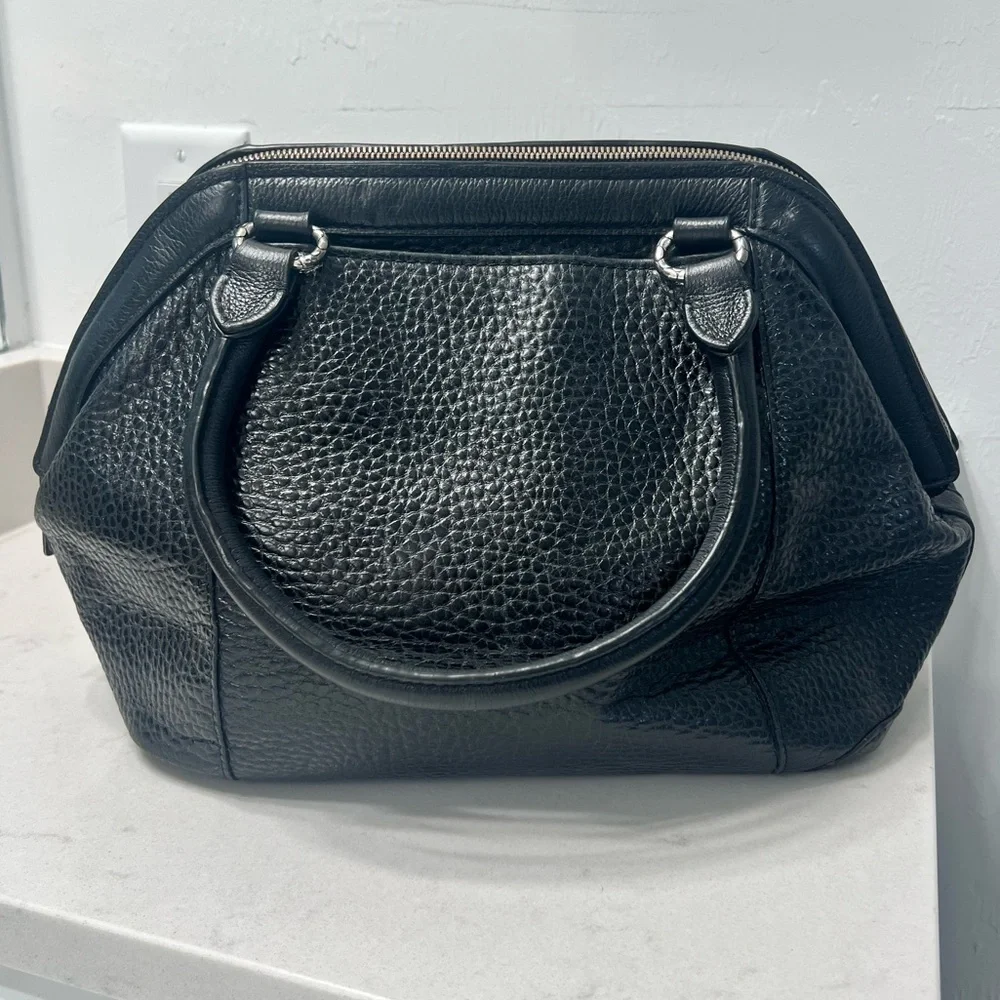 Brighton Black Pebbled Leather Satchel